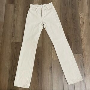 Reformation‎ Cynthia High Rise Straight Long Jeans Almond color